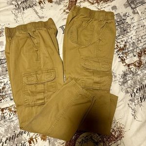 Two pairs of The Children’s Place khaki cargo pants size 8